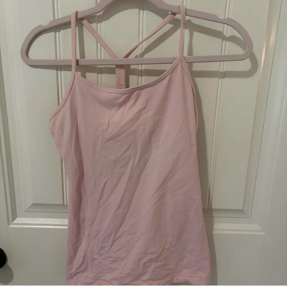Size Small Lululemon Pink racer back tank
top with light support #activewear